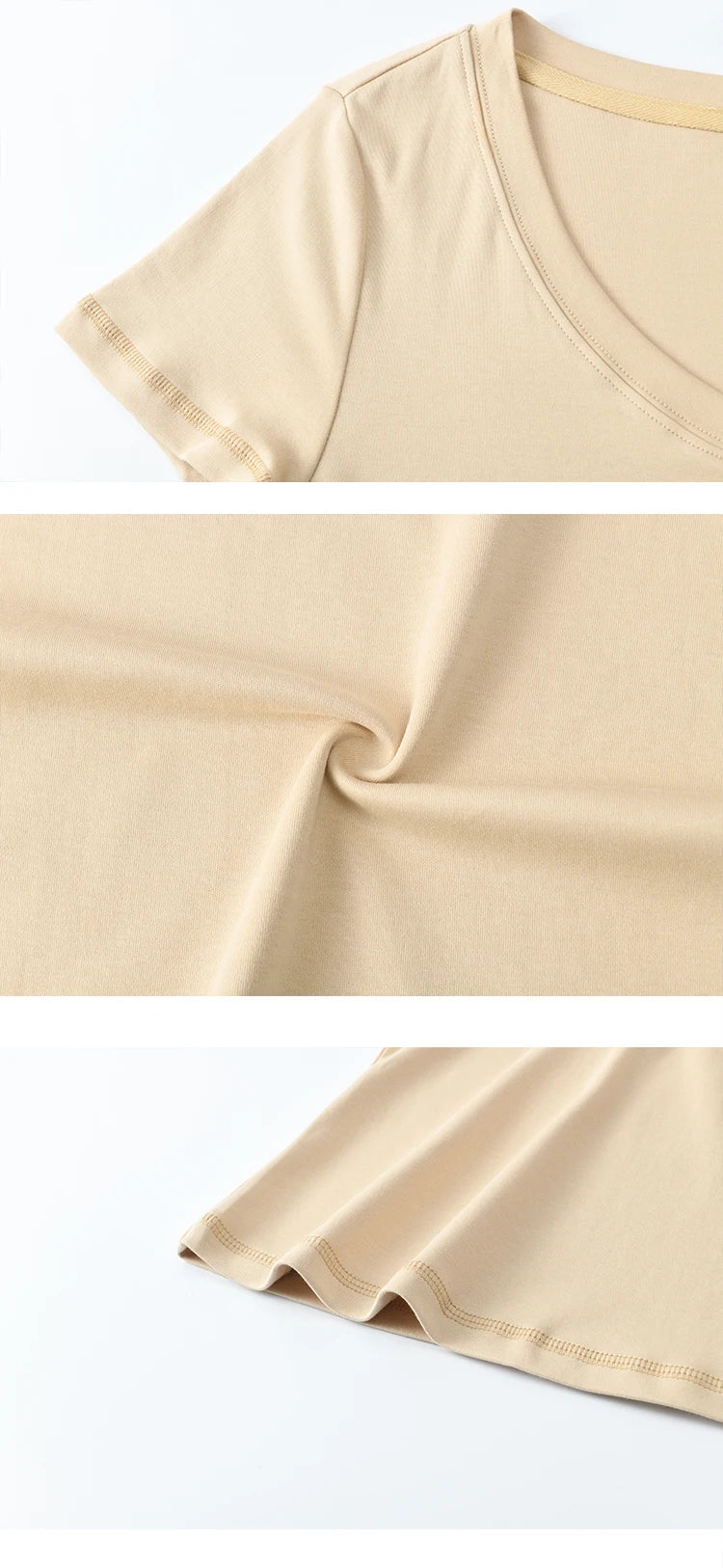 MISHOW Cotton Casual T-shirts Women New 2025 Short Sleeve V-neck Solid Versatile Shirt Female Fashion Basic Tops Lady MXE33T0519