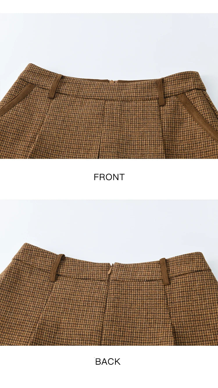 MISHOW Woman 2 Piece Outfit Set 2025 Autumn Retro Commuter Zipper Jacket Mini Pleated Skirt Plaid Fashion Skirt Suit  MXE49T1393