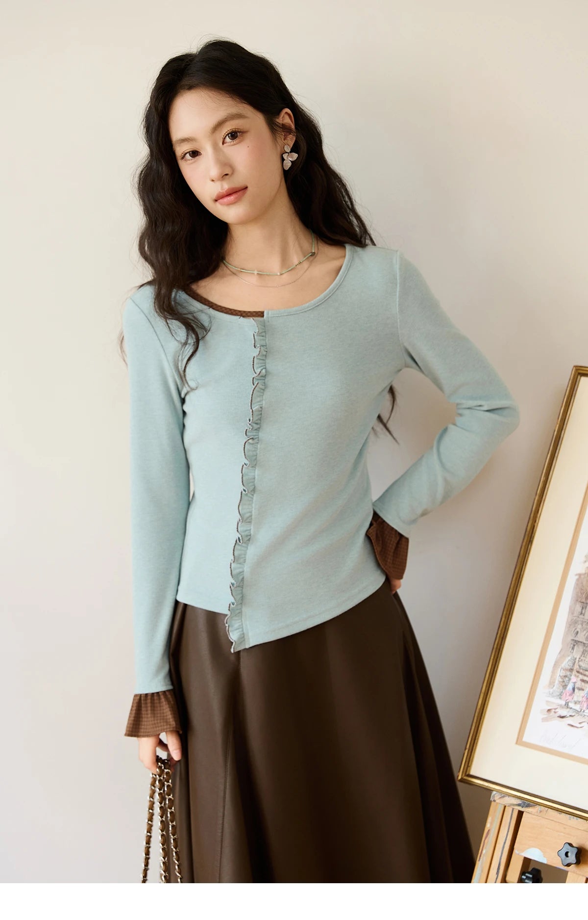 MISHOW PU Leather Skirt for Women 2025 Autumn High Waist A-line Skirt Retro Coffee Versatile Skirts Excluding Belt MXE45B2412