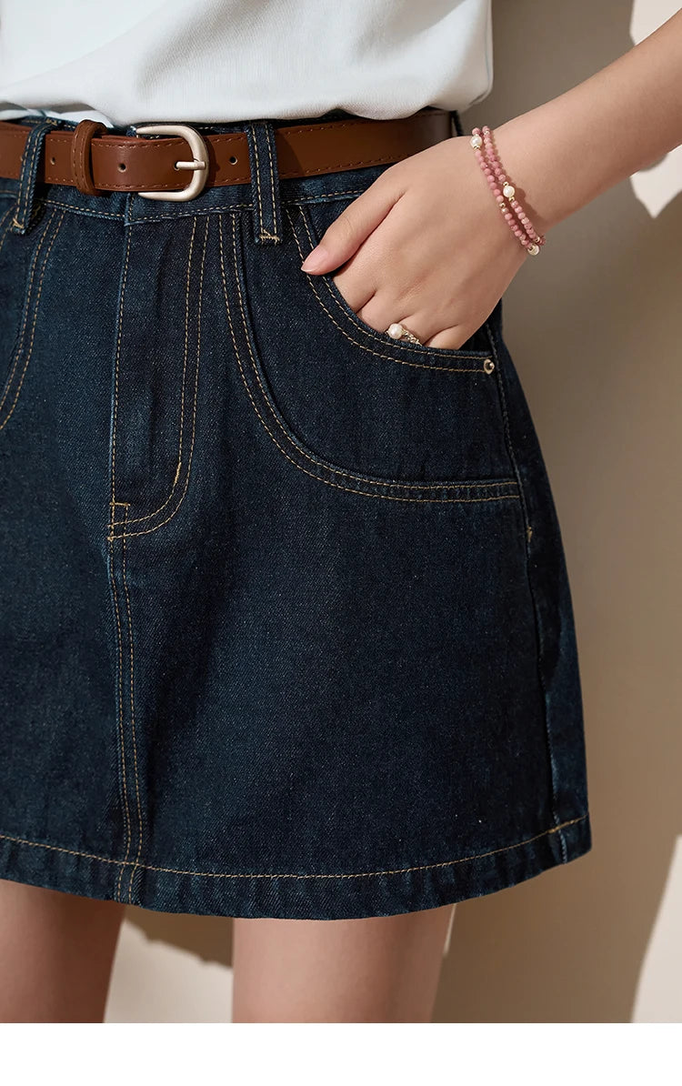 MISHOW High Waisted Denim Skirts for Women 2024 Summer New Fashion Simple Versatile Female Korean Style Chic Skirt MXD23B0366