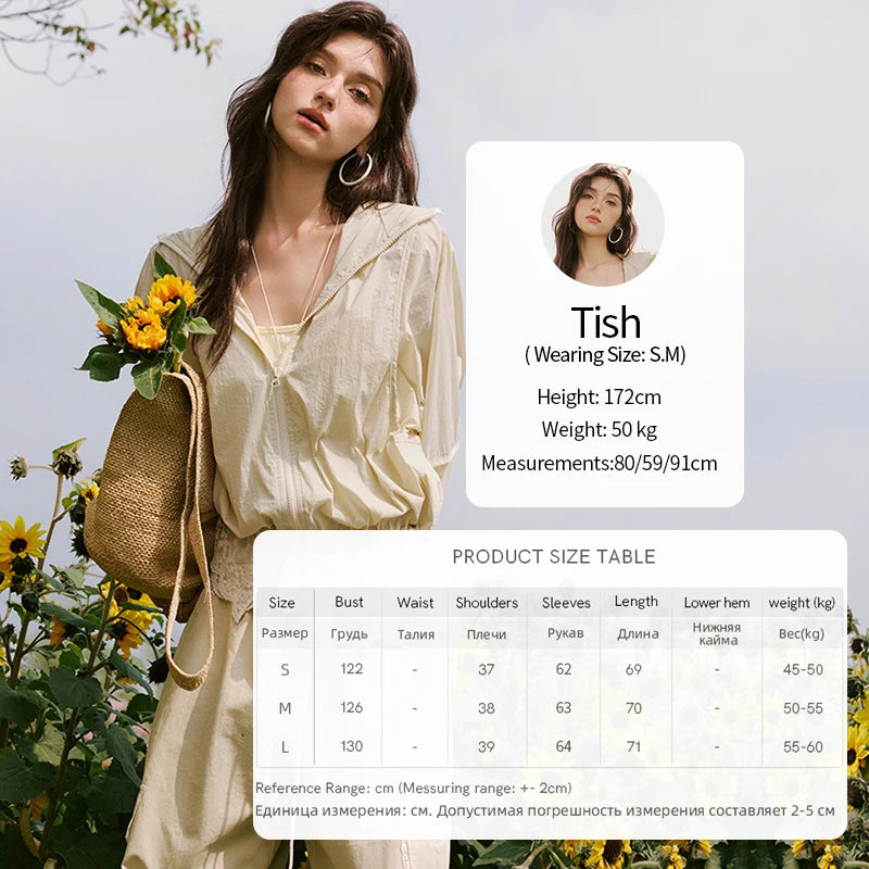 MISHOW Sunscreen Summer Coat Women New 2025 Long Sleeve Hooded Solid Lace Loose Cardigan Female Thin Breathable MXE33W0780