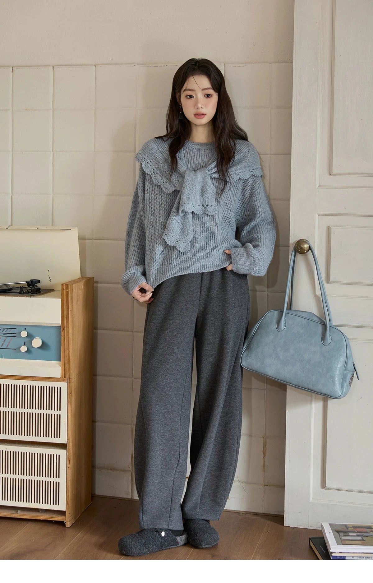 MISHOW Casual Pants for Women 2025 New Fashion Solid Loose Wide-leg Pants Commute Comfortable Women's Winter Pants MXE51K1093