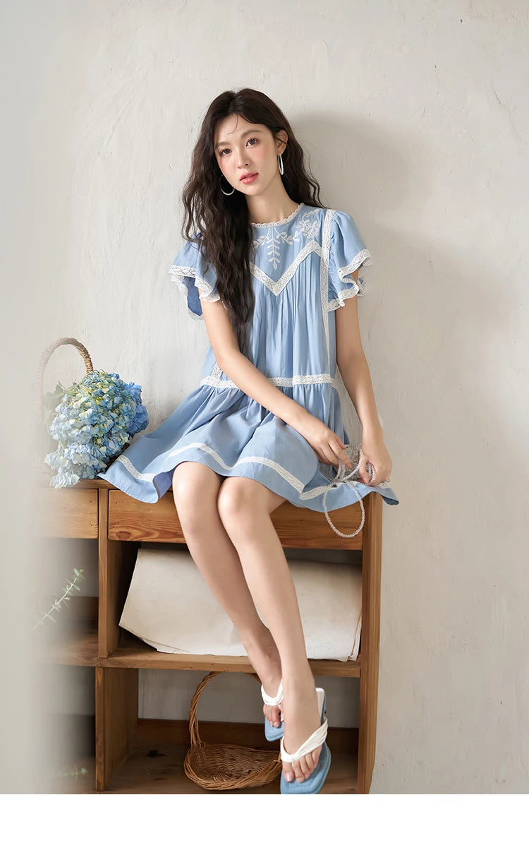 Mishow Lace Embroidery Flying Sleeve Dress MXC39L1562