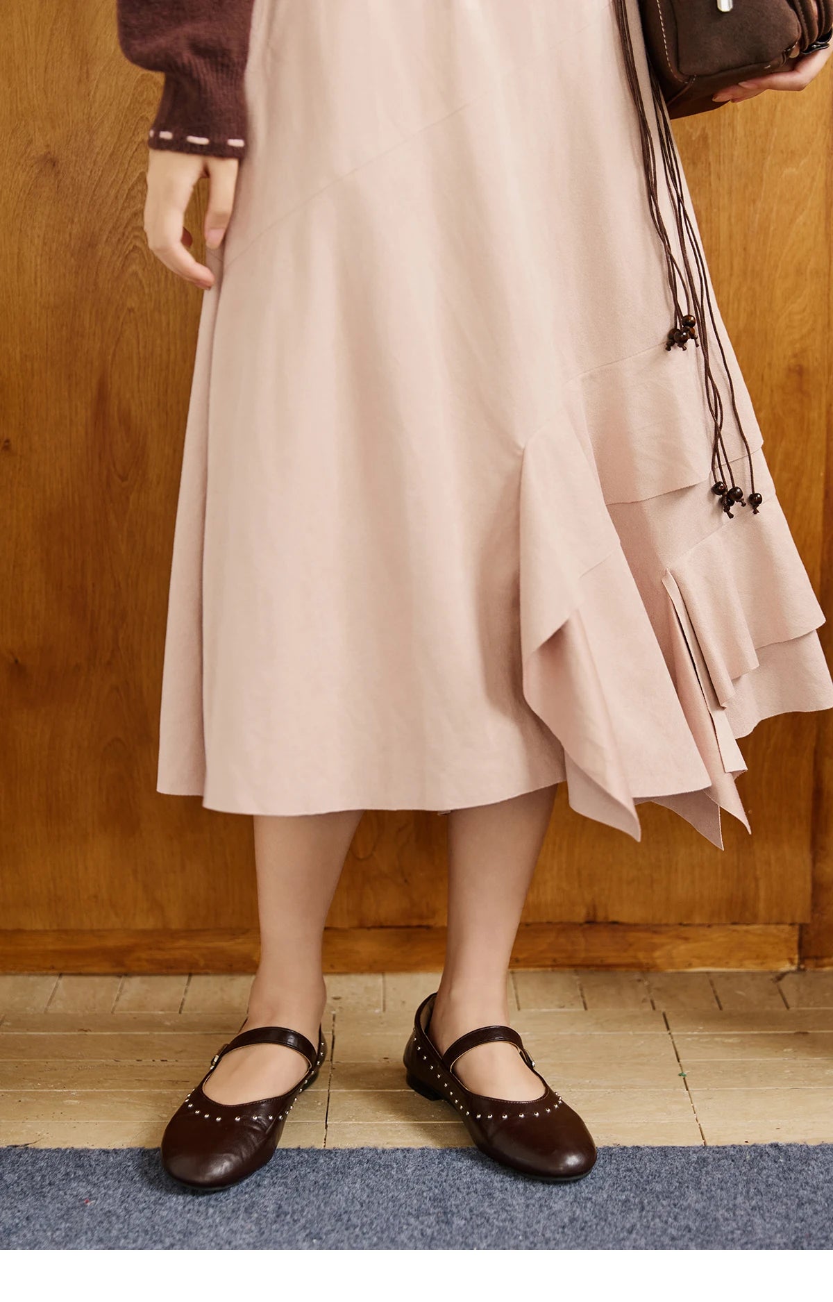 MISHOW Knitted cardigan camisole Dress Two-piece Set Autumn Frosted Velvet Retro Top Contrasting Design Dress Sets MXE47T1382