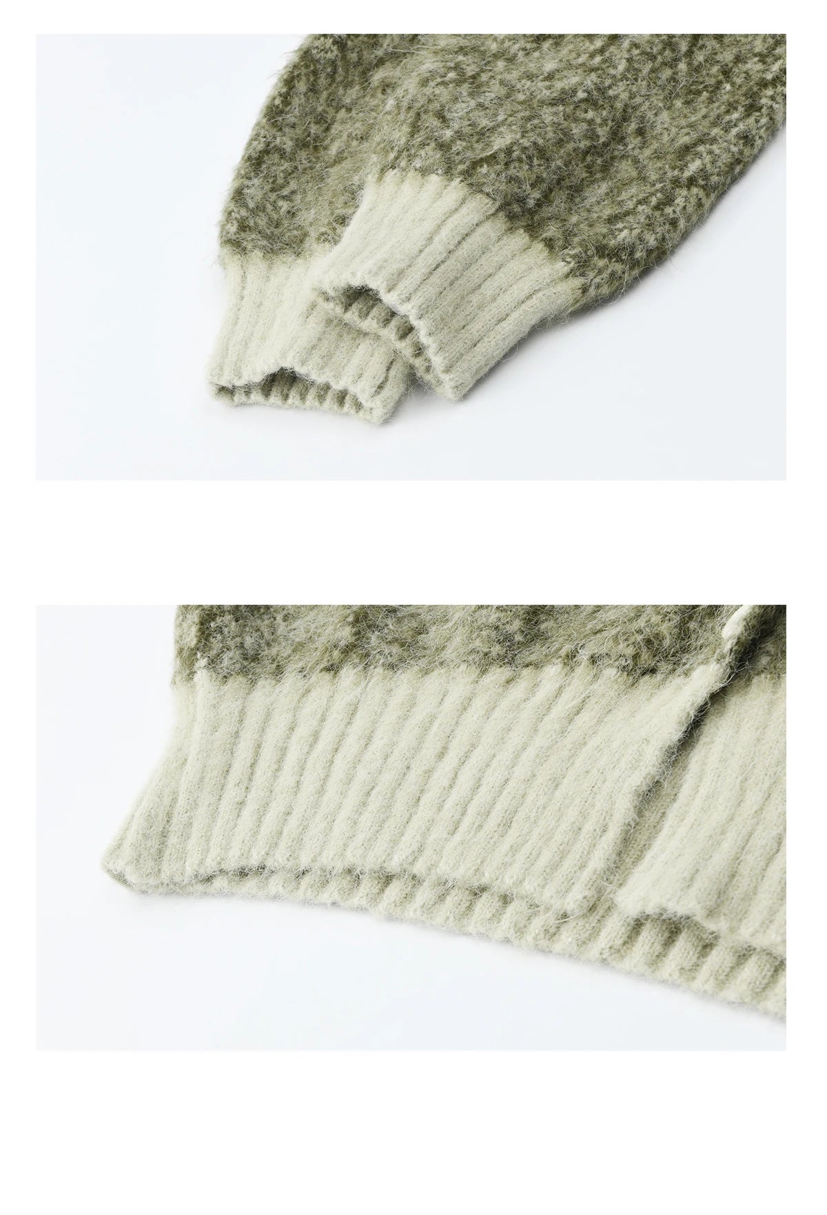 MISHOW Women's Green Retro Mottled Sweater Winter 2025 Casual Stand-up Collar Batwing Sleeves Knitted Cardigan tops MXE90Z2787