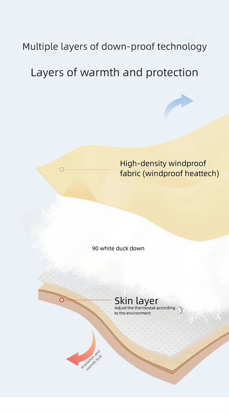 MISHOW Women's Short Coat with 90% White Duck Down Filling Windproof Down-proof Hooded Jacket Lightweight Warm Coat MXE51Y0080