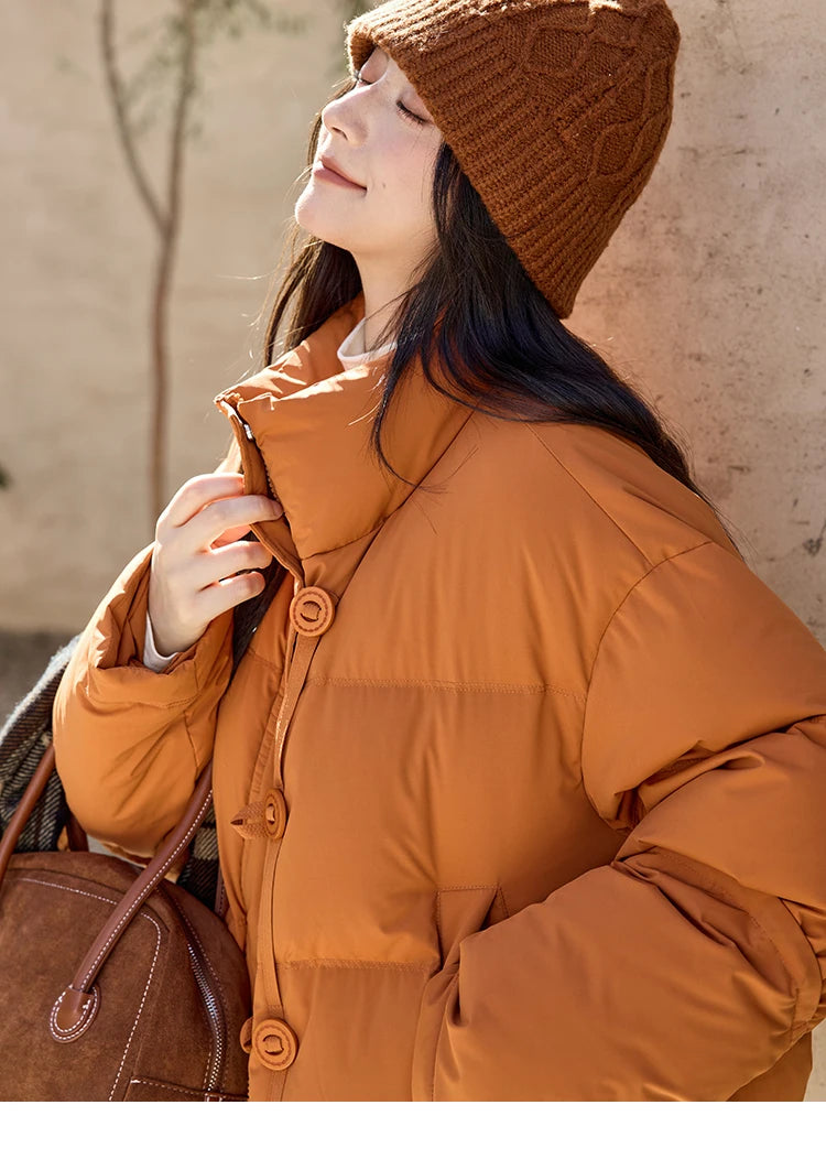 MISHOW Minimalist Down Jacket Women Zipper Short Jacket 2024 Fall Winter Loose Korean Version White Duck Down Jacket MXD42Y0047