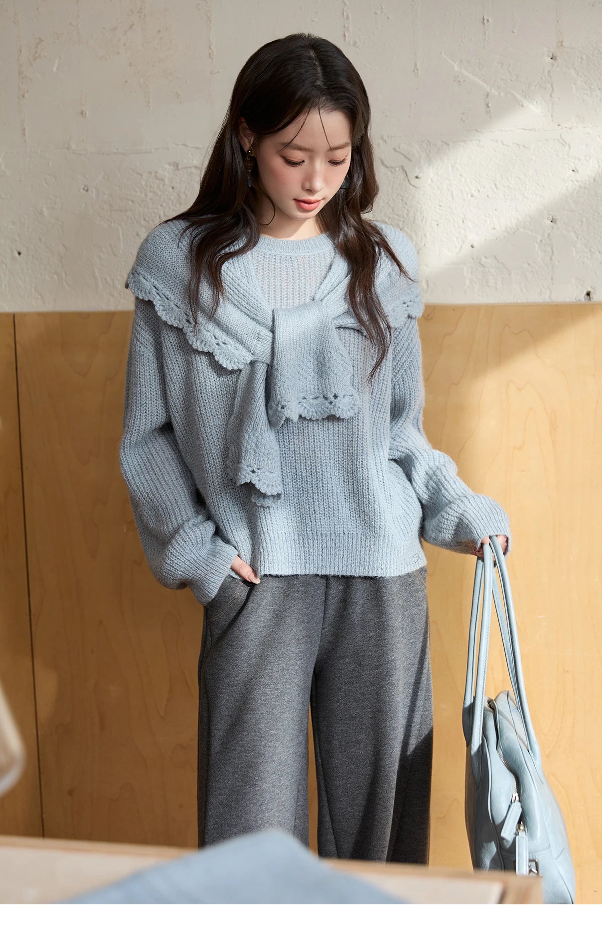 MISHOW Casual Pants for Women 2025 New Fashion Solid Loose Wide-leg Pants Commute Comfortable Women's Winter Pants MXE51K1093