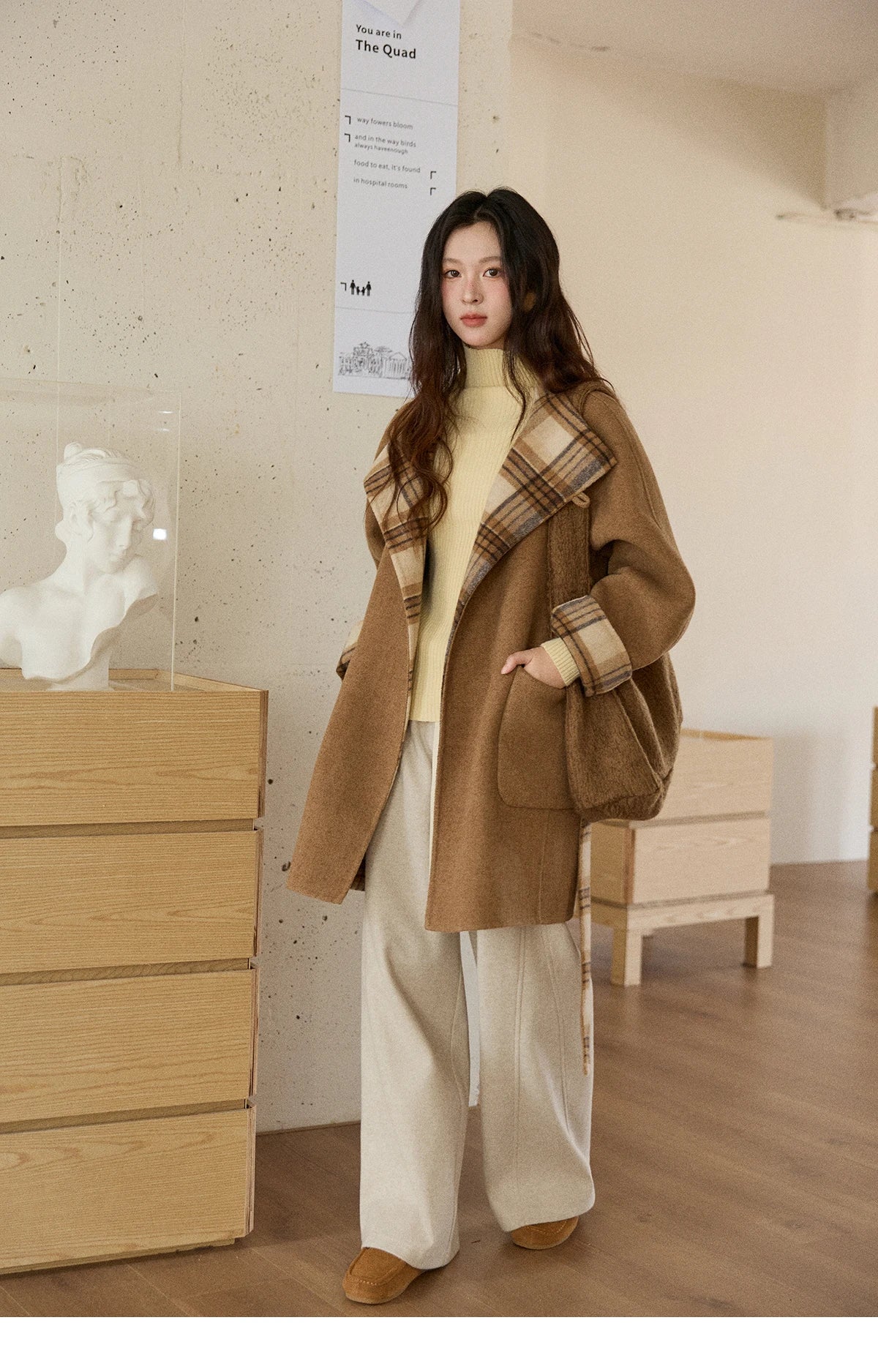 MISHOW Wide-leg Pants for Women 2025 Autumn Winter High Waist Straight Lace-up Loose Pants Retro Casual Slim Pants MXE89K1100