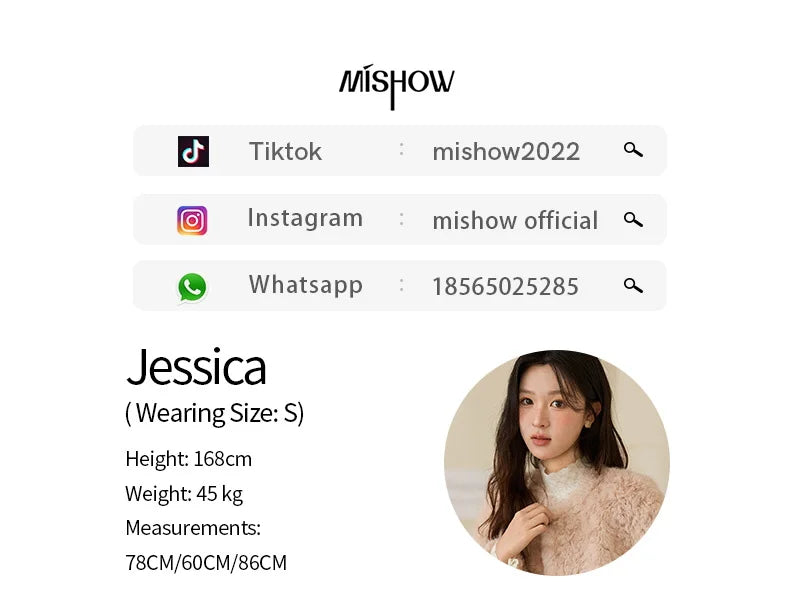 MISHOW Women's Winter Jacket 2025 Sweet Pink Faux Rabbit Fur Coat with Pockets Handcrafted Vintage Buttons Outerwear MXE87W0990