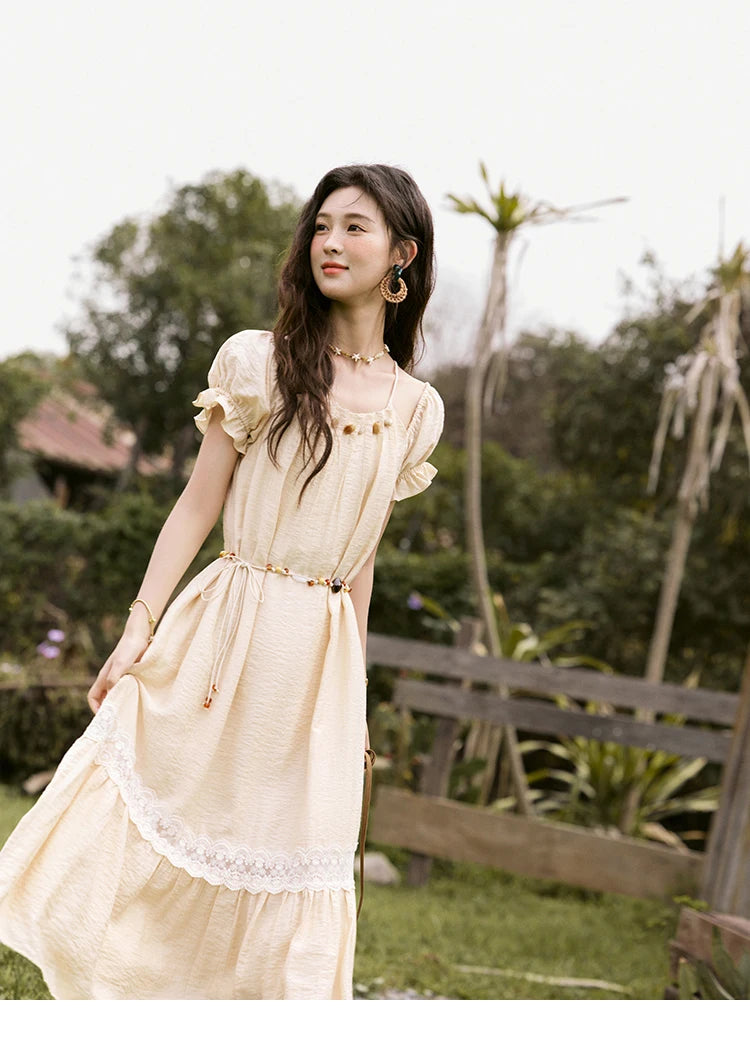 MISHOW French Holiday Summer Dresses Women Summer 2025 Short Sleeve Halter Neck Off-shoulder Long Dress Female New MXE31L2190