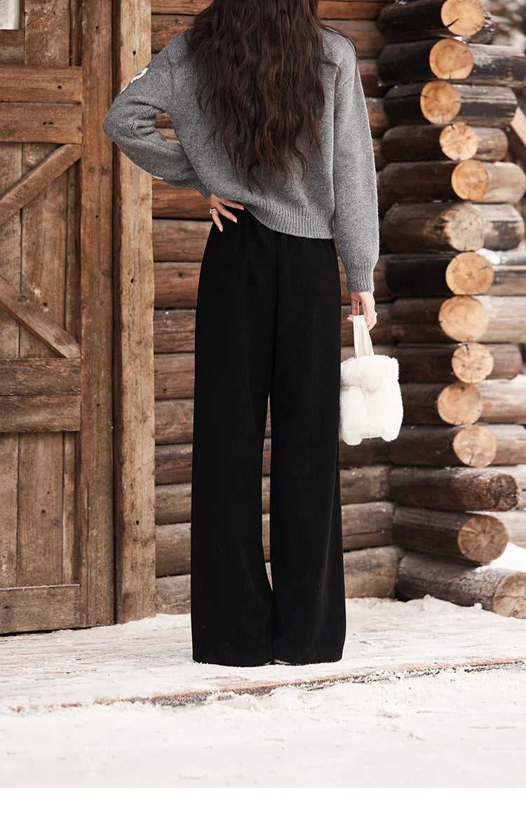 MISHOW Wide Legged Pants Women's Casual Versatile Long Pants 2025 Fall Winter New Korean High-waist Thin Pants MXD34K0824