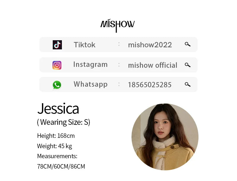 MISHOW  Woman Yellow Jackets 2025 Winter Suede Fur Collar Short Coat Luxury Comfortable Single-breasted Commuter Coat MXE89W0897