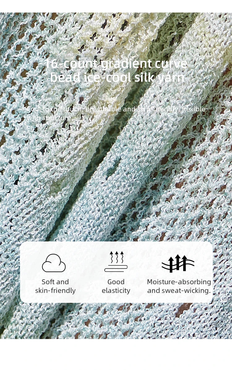 MISHOW Gradient Blue Green Knitted Sweater Women 2025 Autumn Long Sleeve V-neck Drawstring Tops New Fashion Sweaters MXE16Z1171