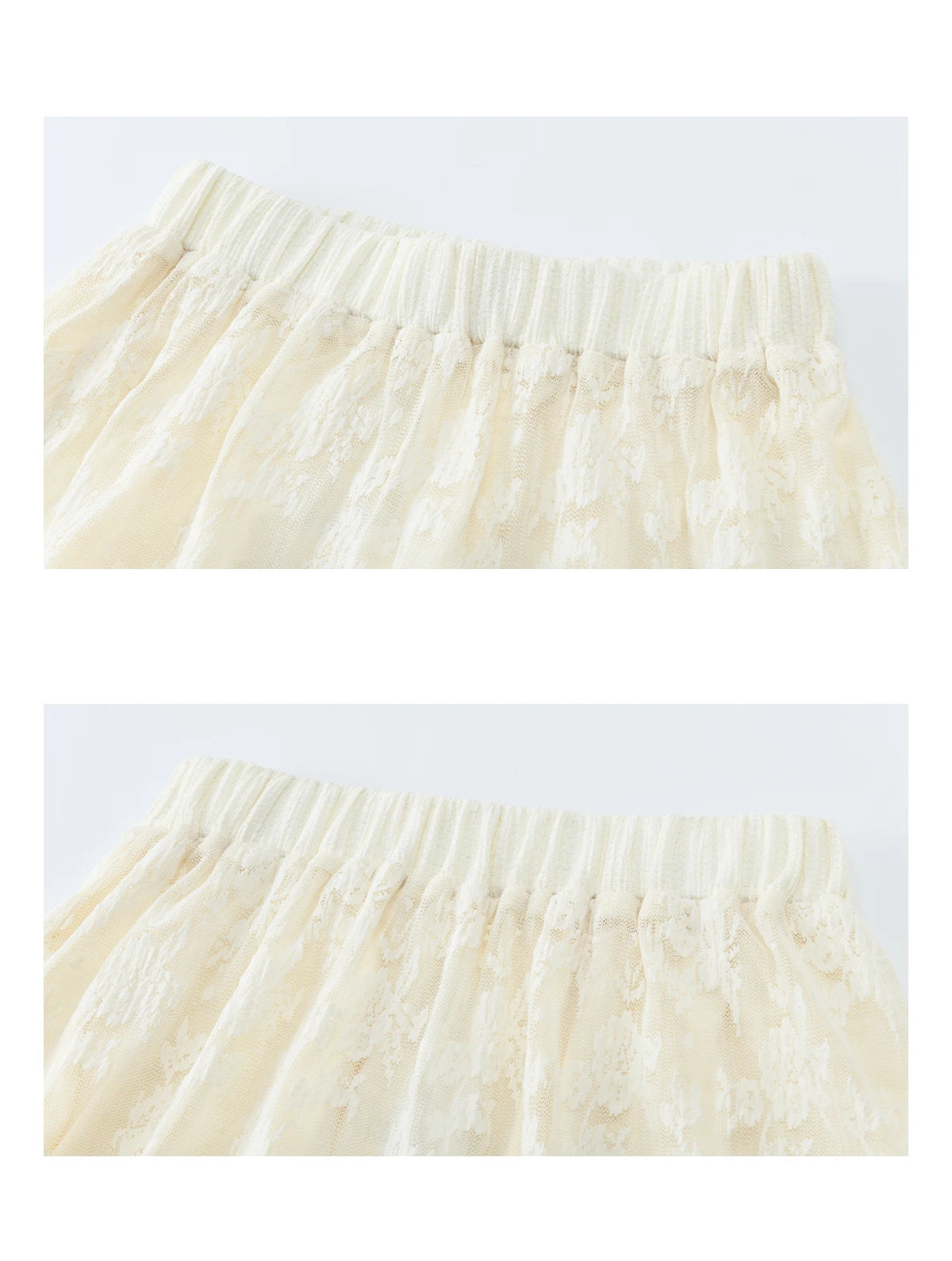 MISHOW Women's Cream Lace Maxi Skirt 2026 Spring Summer Floral Embroidery Tiered Ruffled High Waist Casual Long Skirt MXF11B2462