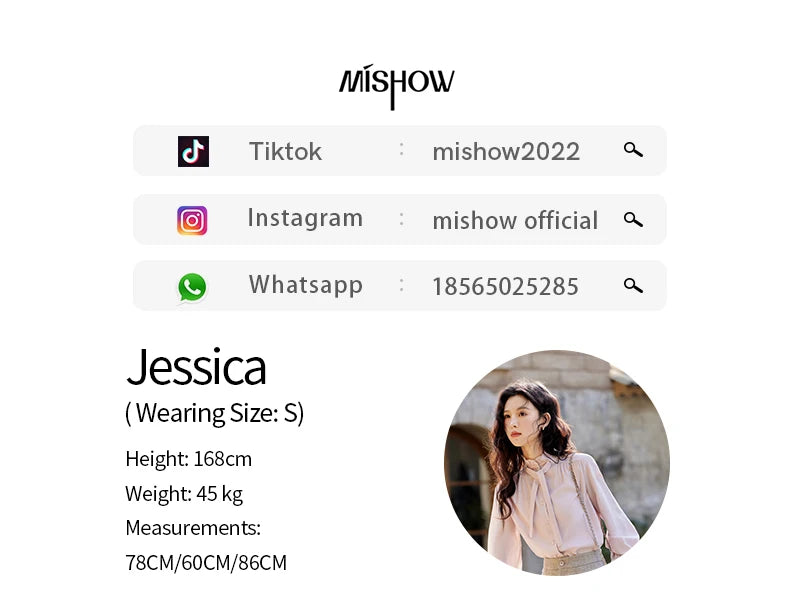 MISHOW French Ribbon Stringy Selvedge Neck Shirt for Women Spring 2025 Slim 100 Lyocell Shirts Solid Commuter Tops MXE13C0383