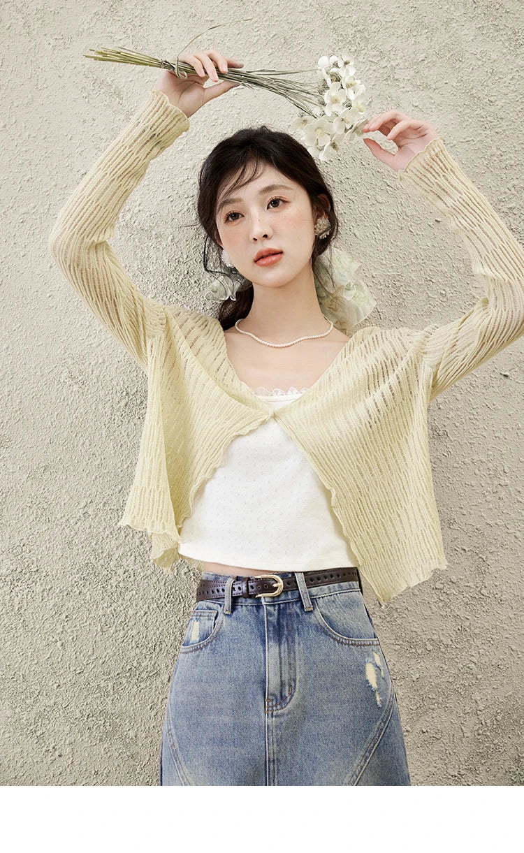 MISHOW Casual V-neck Knitted Cardigan Women 2025 Spring Long Sleeve Solid New Cardigans Female Fashion Office Lady MXE16Z1193