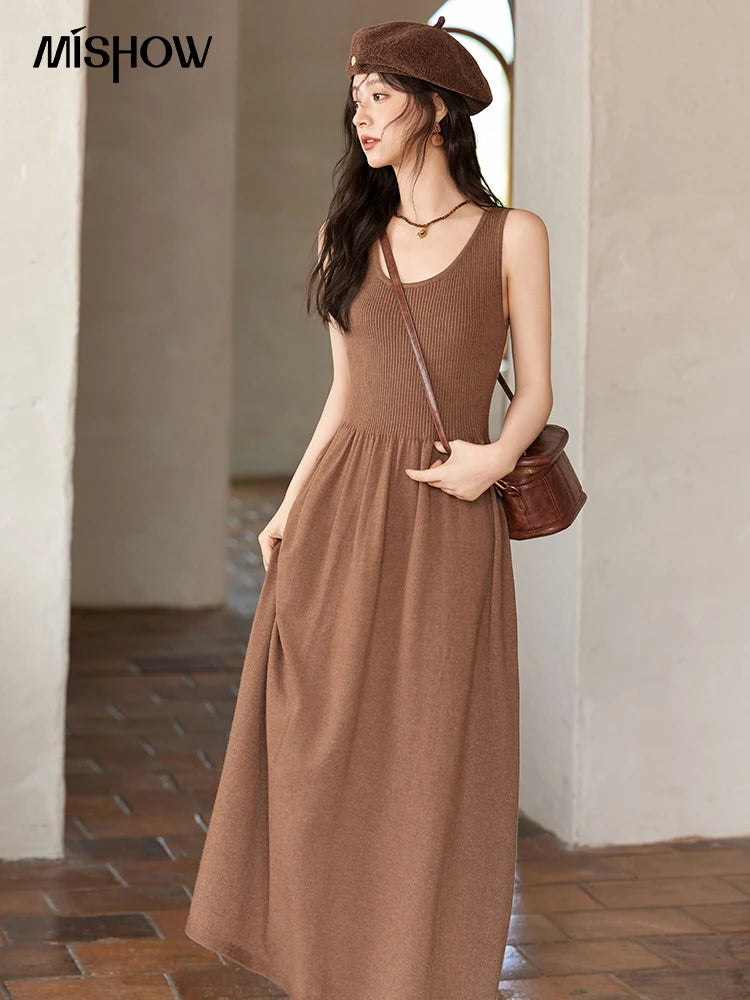 Mishow Vintage Knitted Cardigan & Strap Dress Set MXD36L2059