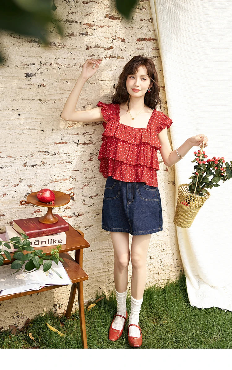 MISHOW High Waisted Denim Skirts for Women 2024 Summer New Fashion Simple Versatile Female Korean Style Chic Skirt MXD23B0366