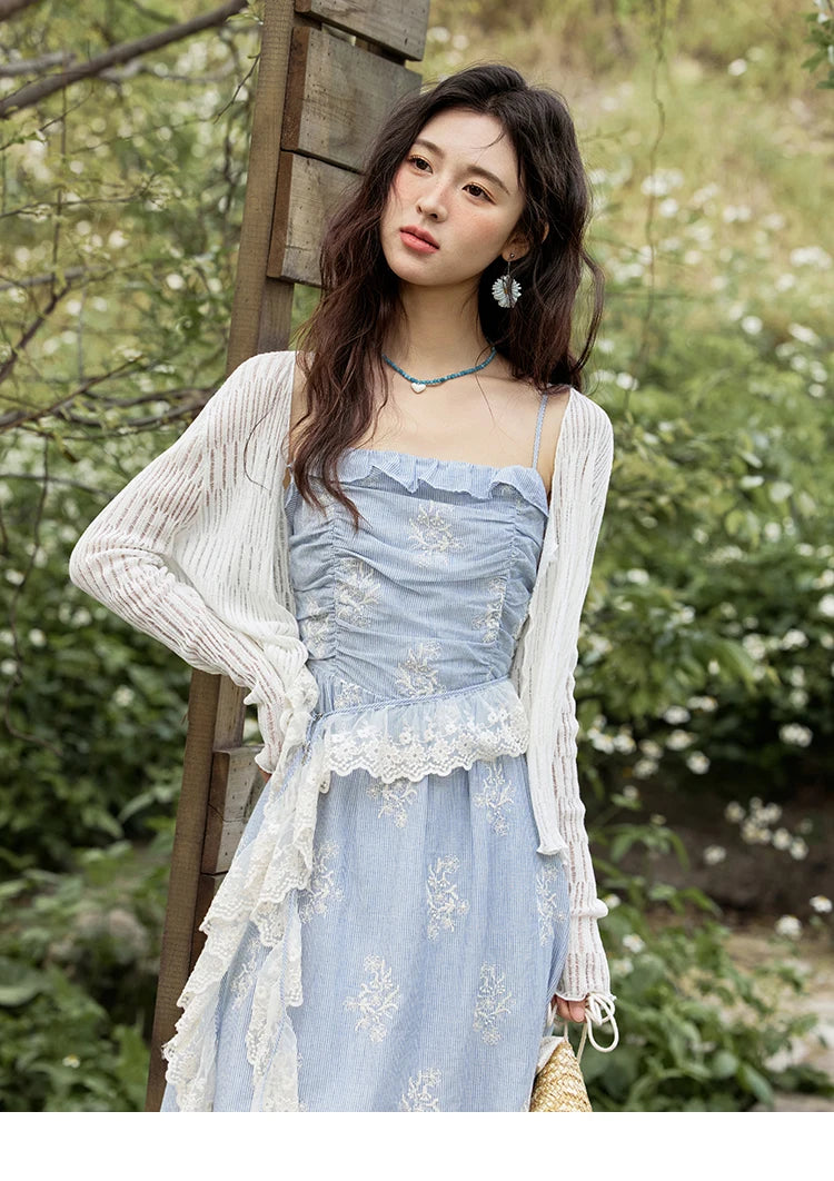 Mishow Print Embroidery Sleeveless Camisole Dress MXE31L2201