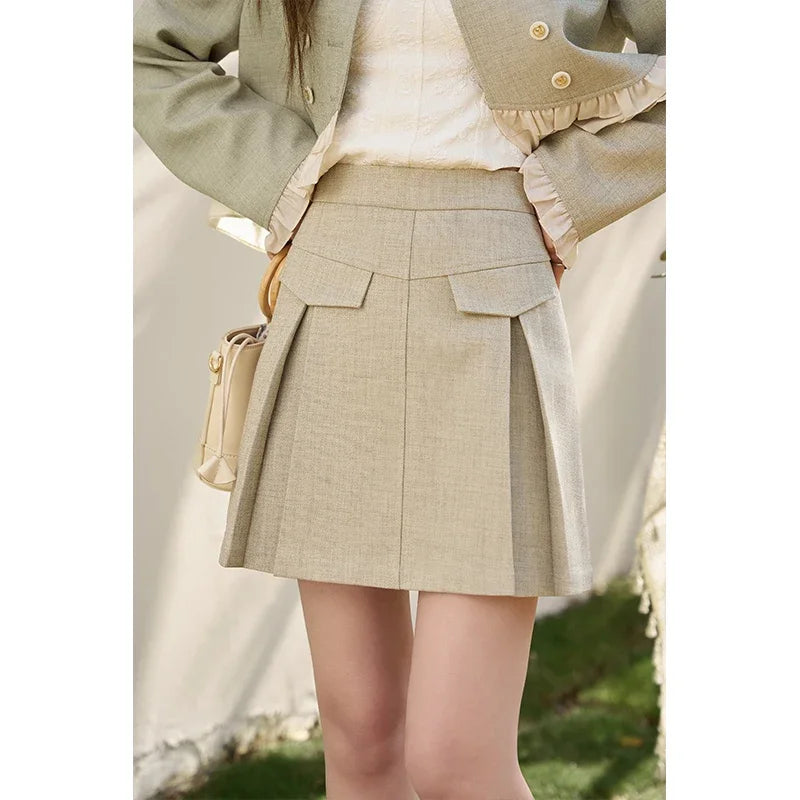 MISHOW Mini Skirt Jacket Separately Women Outfit 2024 Spring Autumn Fashion Crop Female Jacket Pleated A-line Skirts MXD11W0293