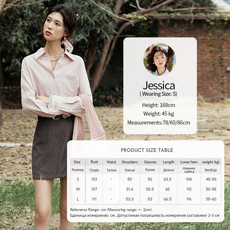 MISHOW French Spring Blouses Women 2025 New Long Sleeve Turn-down Collar Loose Shirts Female Fashion Lace Casual Tops MXE16C0760