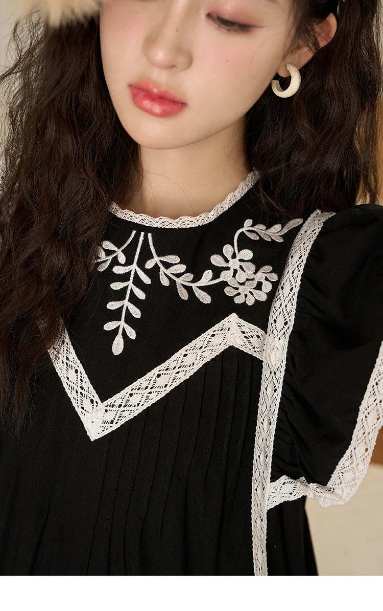 Mishow Lace Embroidery Flying Sleeve Dress MXC39L1562