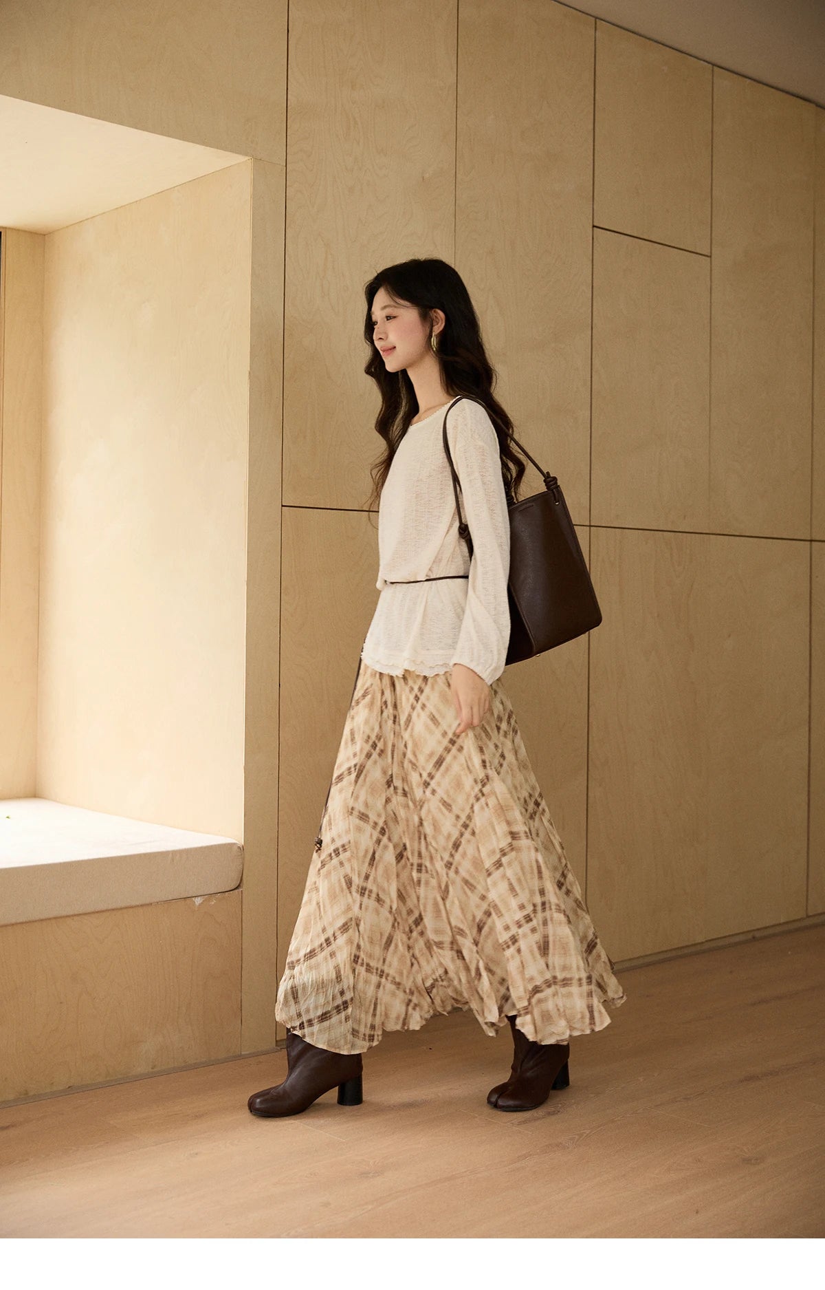 MISHOW Women's Lace Trim Boat Neck Knitted Tops with Belt 2026 Spring  Micro Transparent Loose Casual Thin Sweater MXF13Z3002