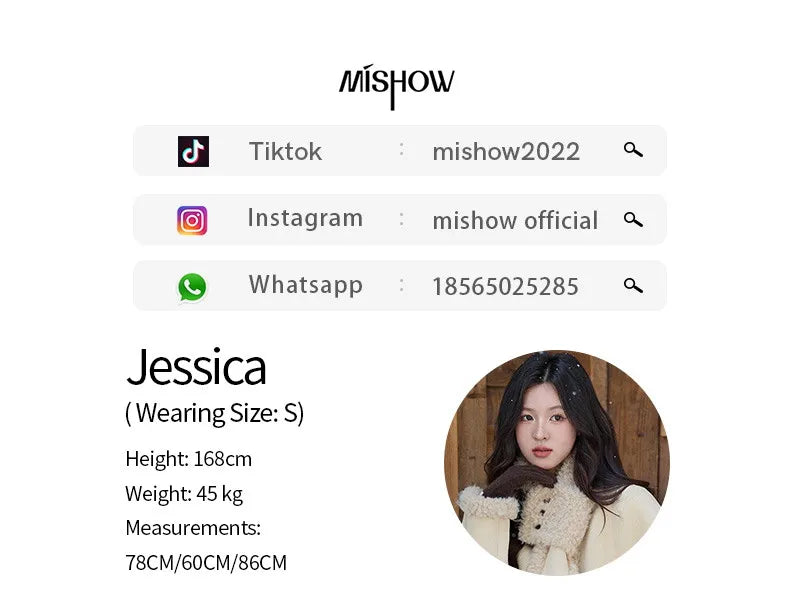 MISHOW Women's Cream Yellow Faux Suede Coat 2025 Winter Included Scarf Thickened Coats Soft Fleece Lined Outerwear MXE91W1019