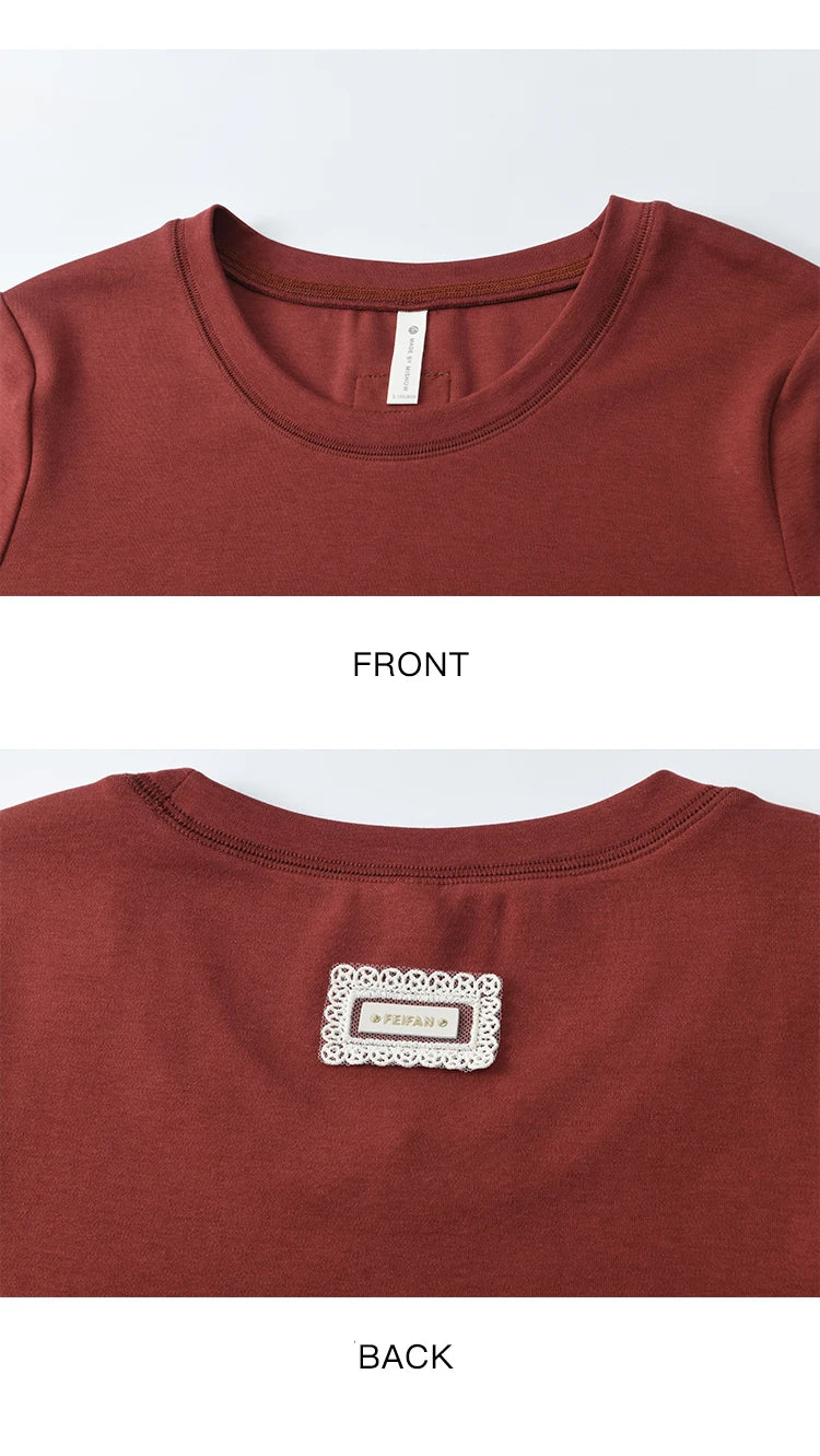 MISHOW Casual Summer T-shirts Women Short Sleeve Round Neck Solid Straight Shoulder Shirt Female Fashion Slimming New MXE31T0532