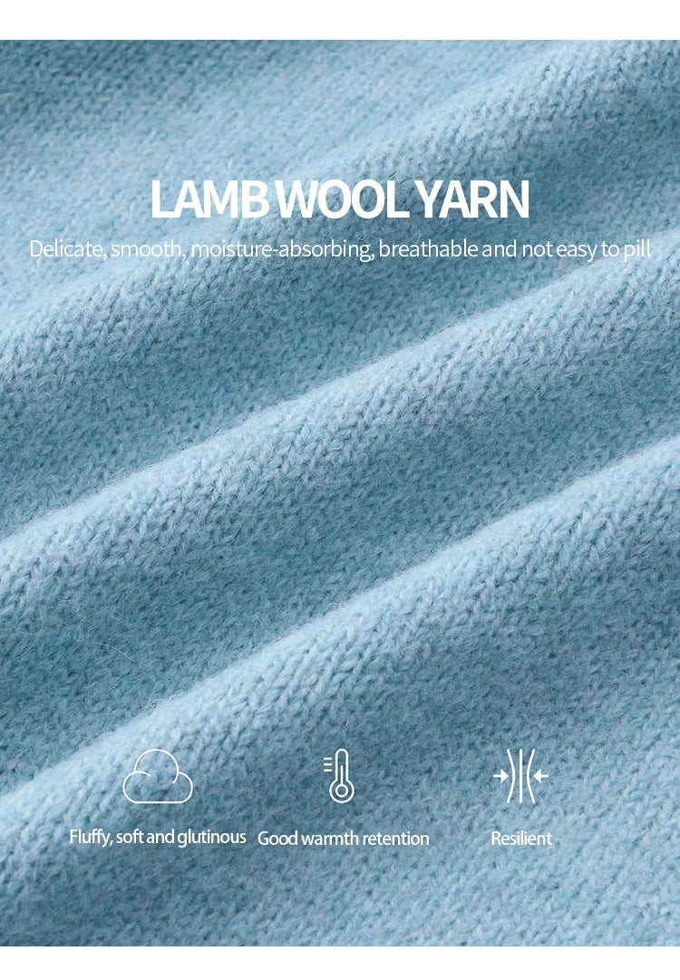 MISHOW Blue Floral Embroidered Cardigan for Women 2025 Autumn Winter New Loose Crew Neck Long Sleeves Sweater Wool MXE51Z2695