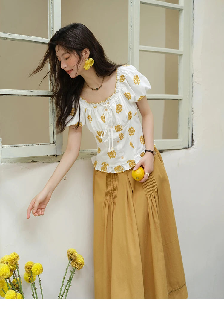 MISHOW Fashion High Waist Skirts for Woman 2025 Summer New Ladies Casual Pocket Bottom Spliced Hollow Out Lace Skirts MXE35B0724