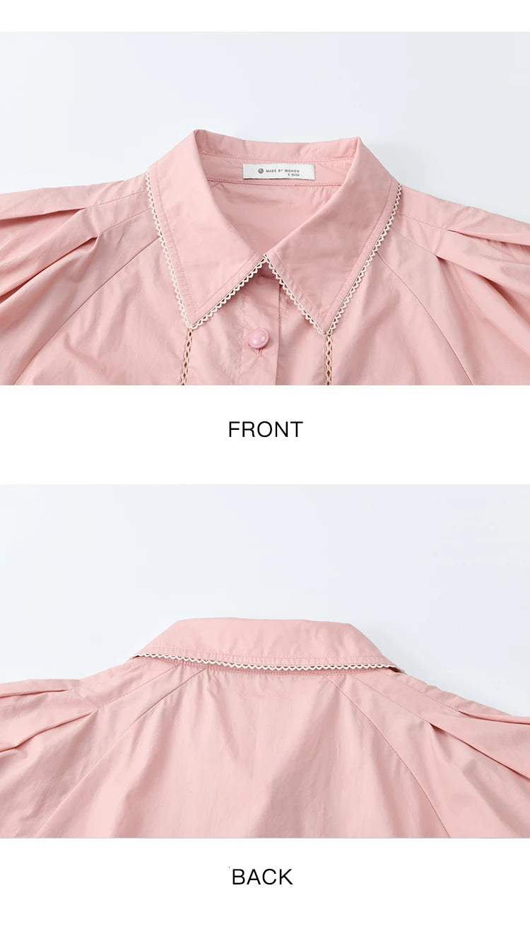 MISHOW 2 Pieces Set for Woman 2025 Summer New Loose Sweet Short Sleeve Button Shirt Casual Shorts Set Ladies Clothing MXE34T0591