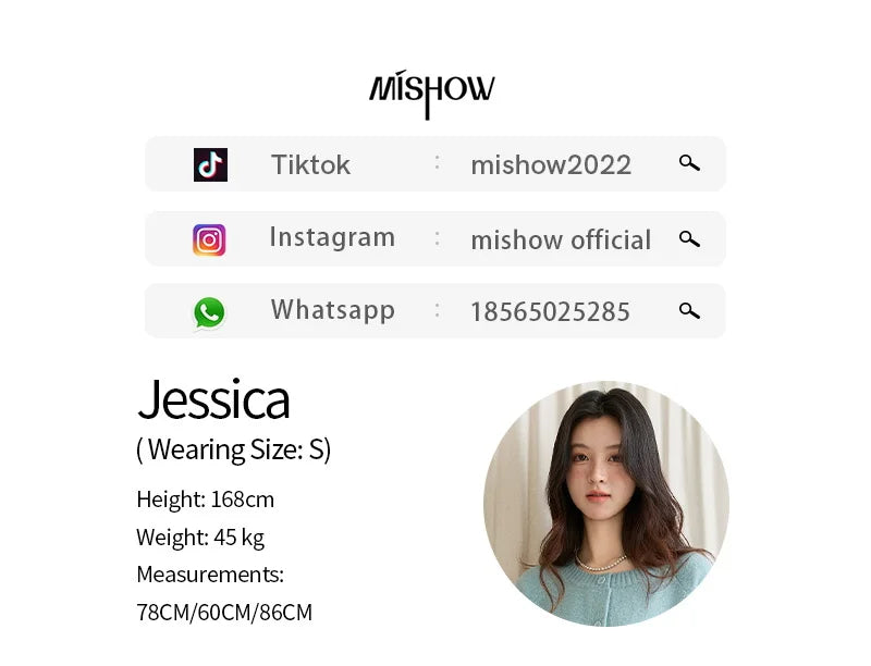 MISHOW Women Cardigan Long Sleeve 2025 Autumn Winter Flower Embroidered Knitted Cardigan Commute Loose Blue Knit Top MXE46Z2581