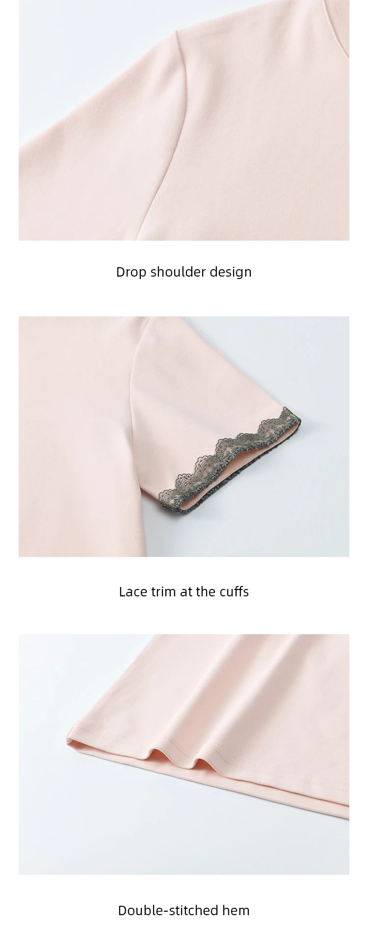 MISHOW Casual Pink Letter T-shrit Women Summer 2025 New Short Sleeve Round Neck Shirts Woman Fashion Lace Tops Lady MXE32T0529