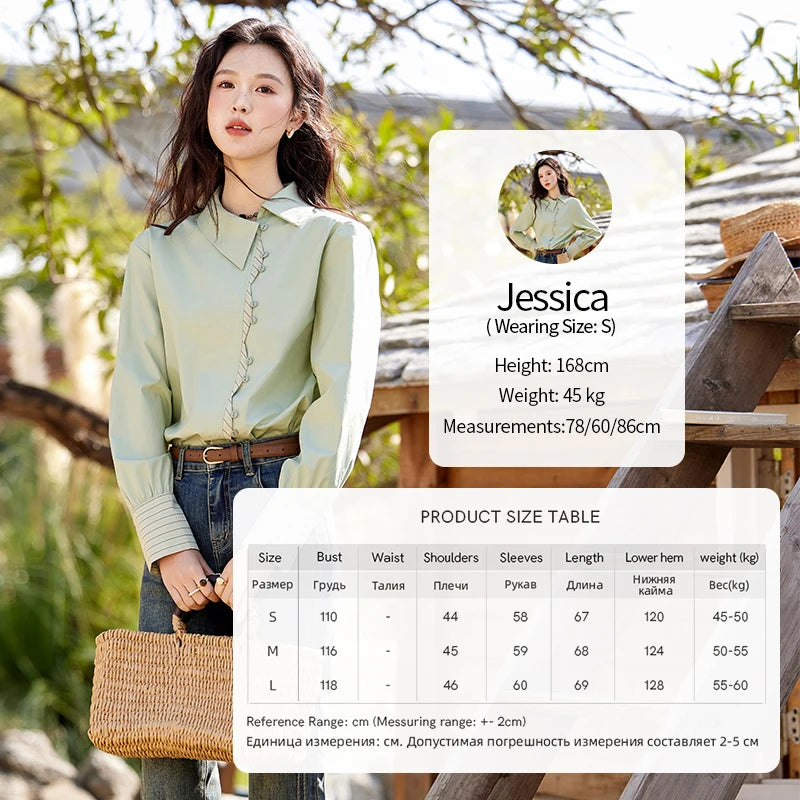 MISHOW Striped Patchwork Shirt for Women Spring 2025 Irregular Single Breasted Buckle Shirts Lapel Tops Office Lady MXE12C0412