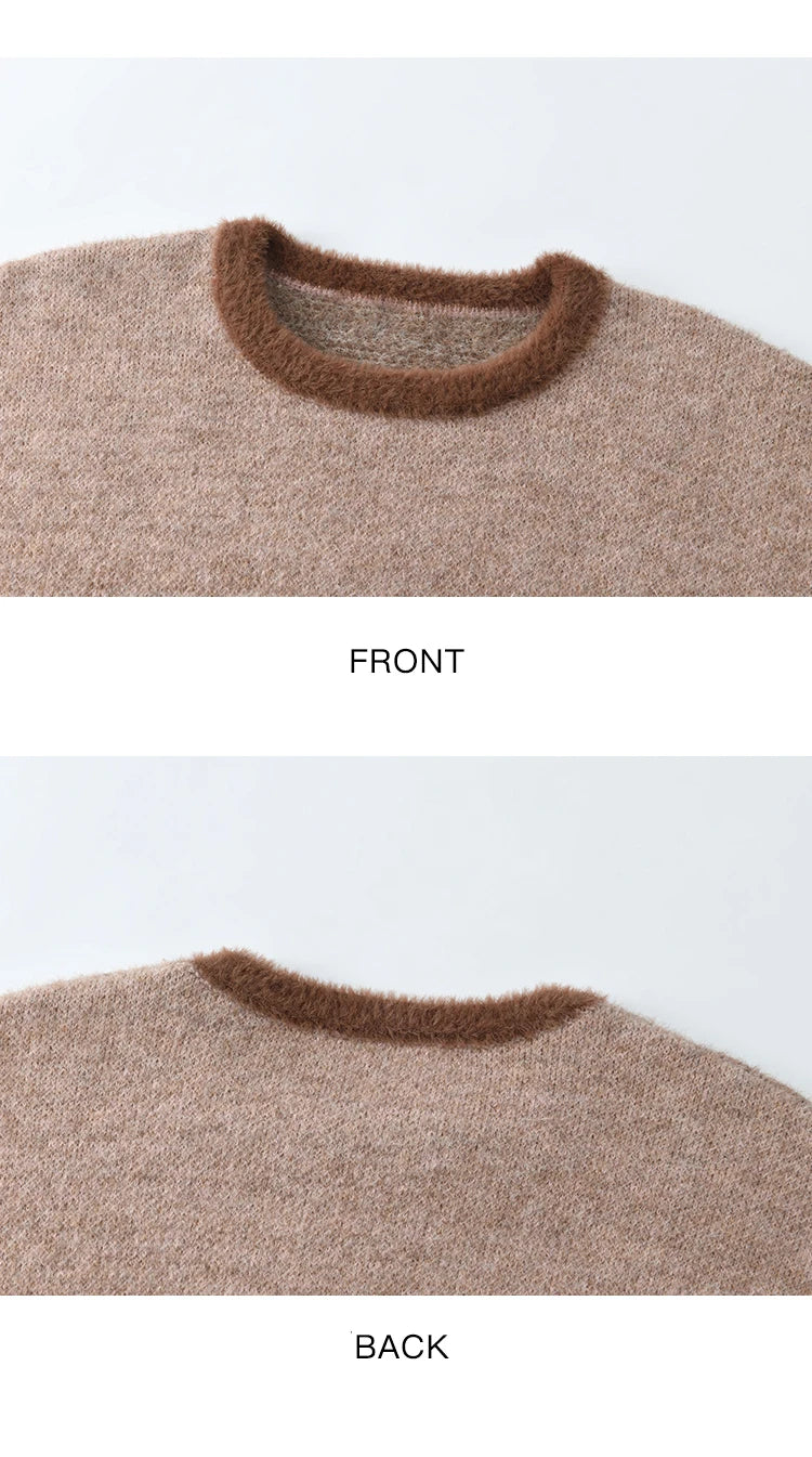 MISHOW Faux Sable Sweater Women 2024 Autumn Winter Sweet Gentle Loose Basic Soft Cartoon O-Neck Long Sleeve Pullovers MXD45Z0860