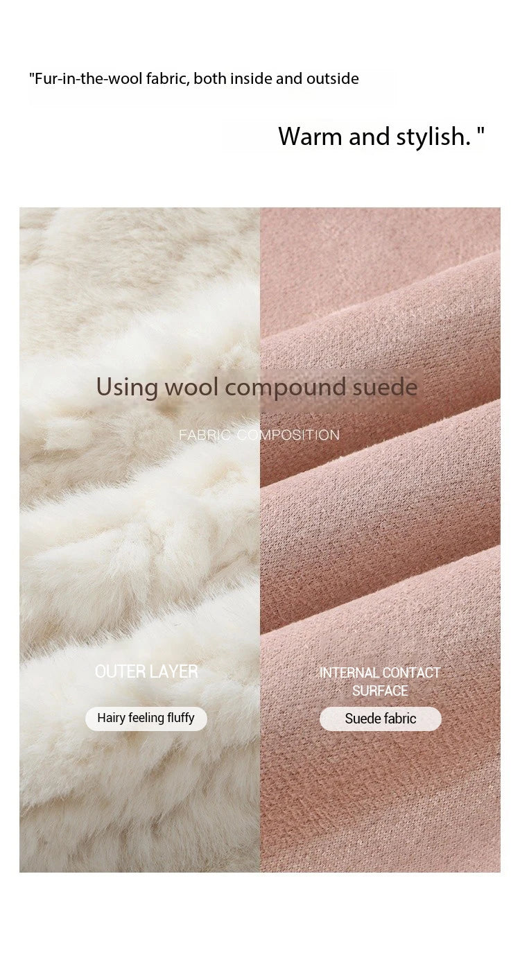 MISHOW Lamb Wool Jacket Women Suede Plush Thick Coat Spliced Turn-Down Collar Sweet Soft Senior Jacket Office Lady MXD59W0753