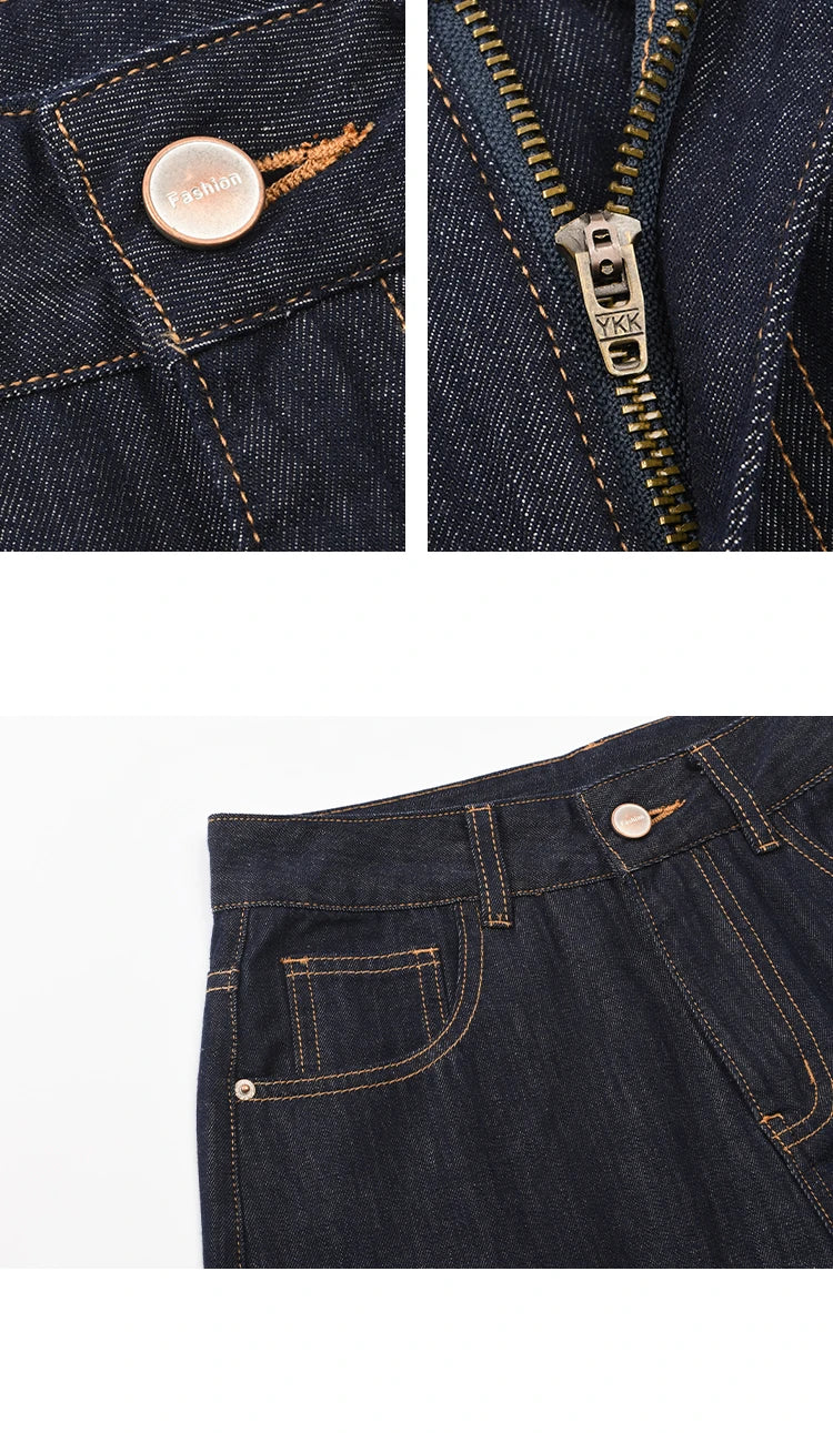 MISHOW Women's Straight Pants 2025 Summer Fashion High Waist Wide Leg Jeans Slim Zipper Pants Casual Female Clothing MXE37K0995