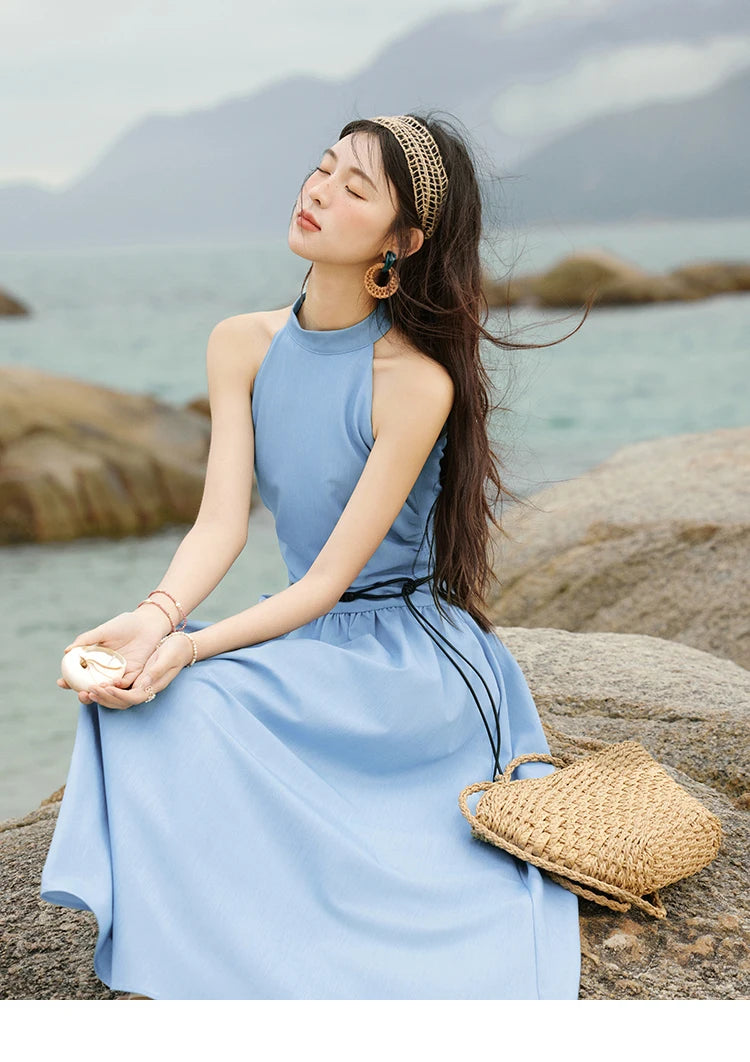 MISHOW Korean Halter Neck Slimming A-Line Dress MXE31L2221