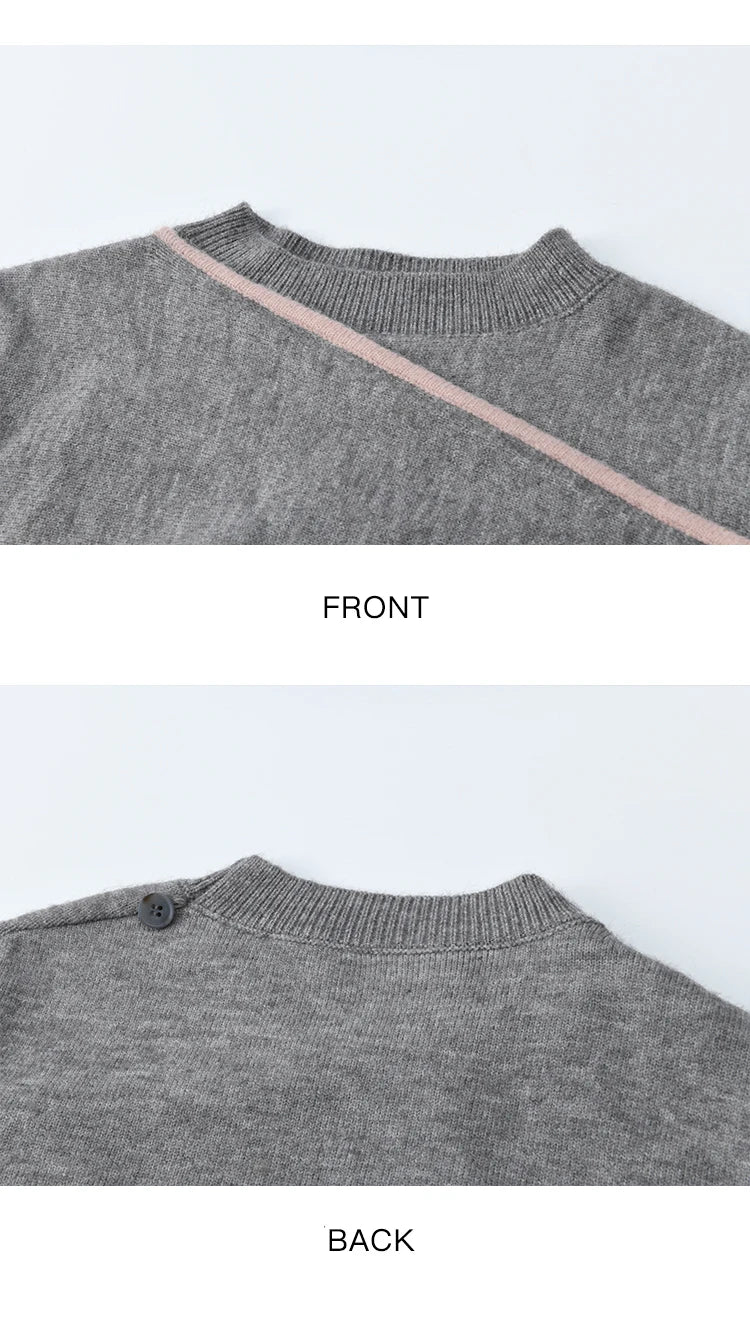 MISHOW  Women's Knitted Suit 2025 Autumn Sweet Style Irregular Round Neck Top Pink Suspender Dress Slim Two-piece SuitMXE49T1397