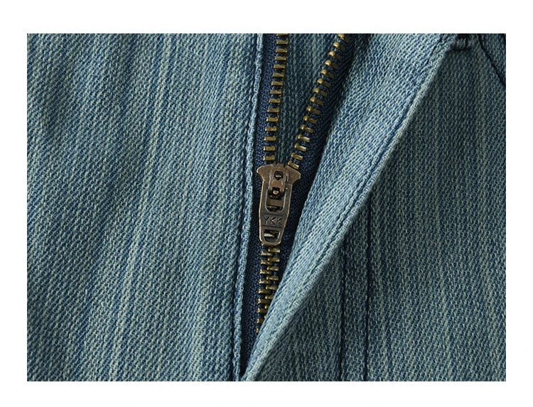 MISHOW Versatile Denim Straight Leg Pants for Women Spring 2025 Embroidery Pockets Commuting Loose Denim Trousers MXE14K0870