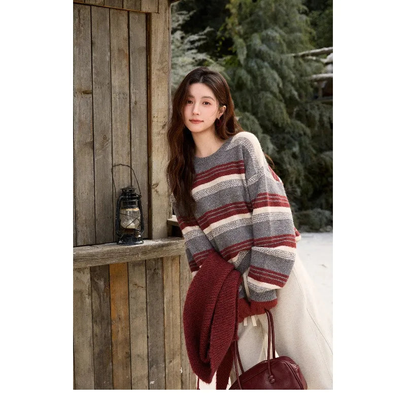 MISHOW Winter Women Knitwear Warm Pullover Sweater Casual Loose Top Knitted Long Sleeve Soft Sweaters Excluding Scarf MXE92Z2828