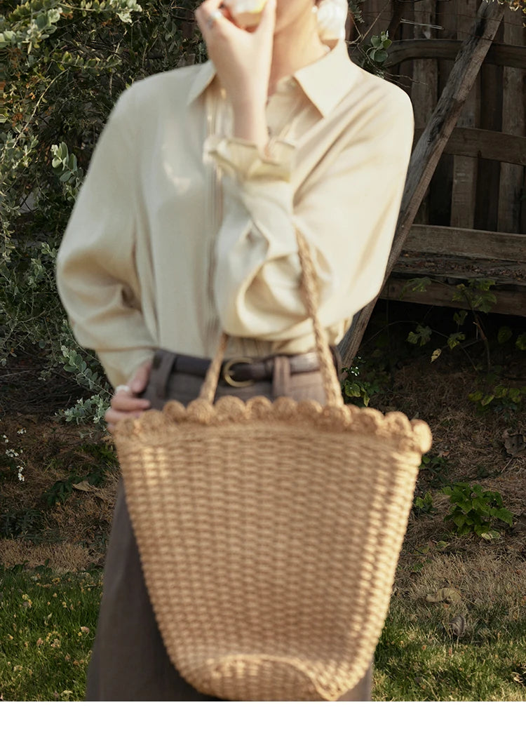 MISHOW Wave Striped Single Breasted Shirt for Women Spring 2025 Shell Buttons Solid Shirts Loose Commuter Outerwear MXE16C0422