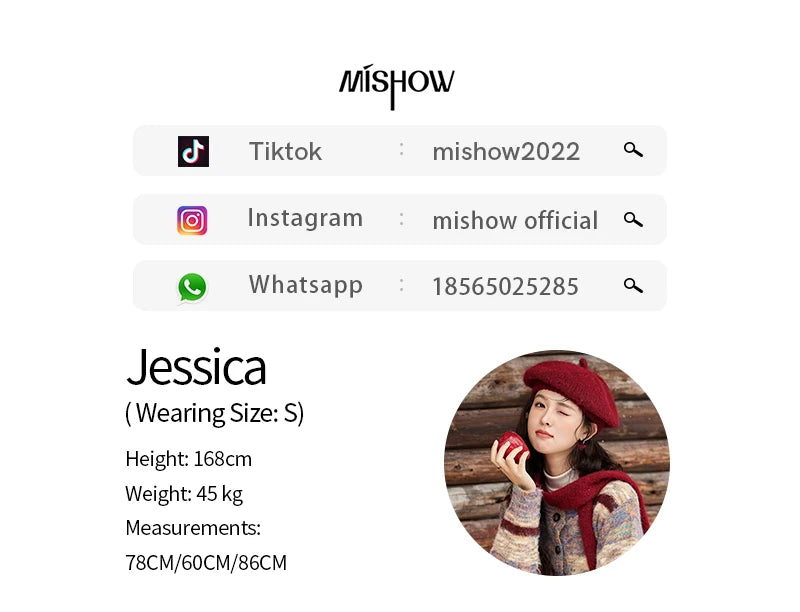 MISHOW Striped Sweaters Short Contrast Color Loose Casual O-Neck Single Breasted Tops Soft Warm Knitted Cardigans MXD59Z1061