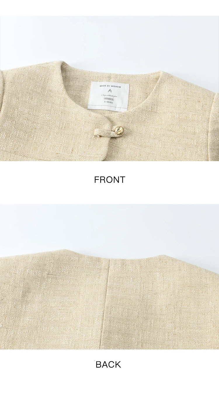 MISHOW Fashion Xiaoxiangfeng Long Sleeve Jacket Women's Spring New High End Temperament Button  Tops Short Coat Girl MXE11W0713