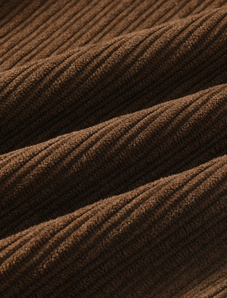 MISHOW Corduroy Pants High Waist Straight Pants Pocket Design Velvet Inside Comfortable Touch Slim Fit Office Lady MXD55K0813