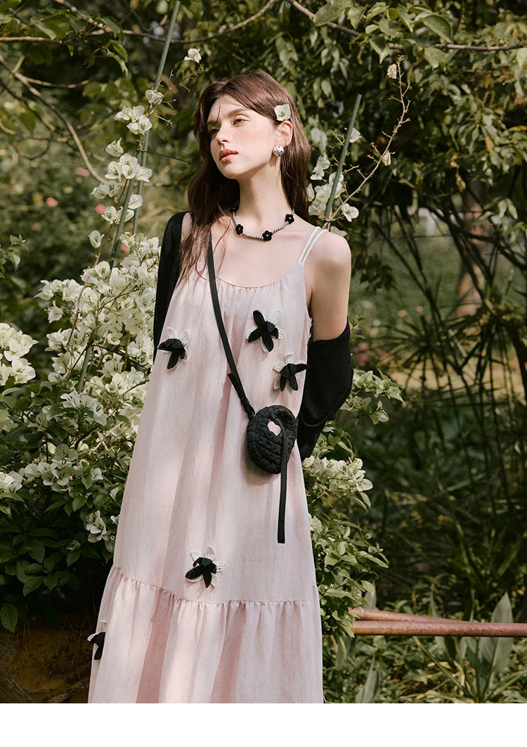 MISHOW Holiday Long Camisole Dress Women Summer 2025 Sleeveless Flower Pleated High Waist Dresses Woman New Fashion MXE31L2191