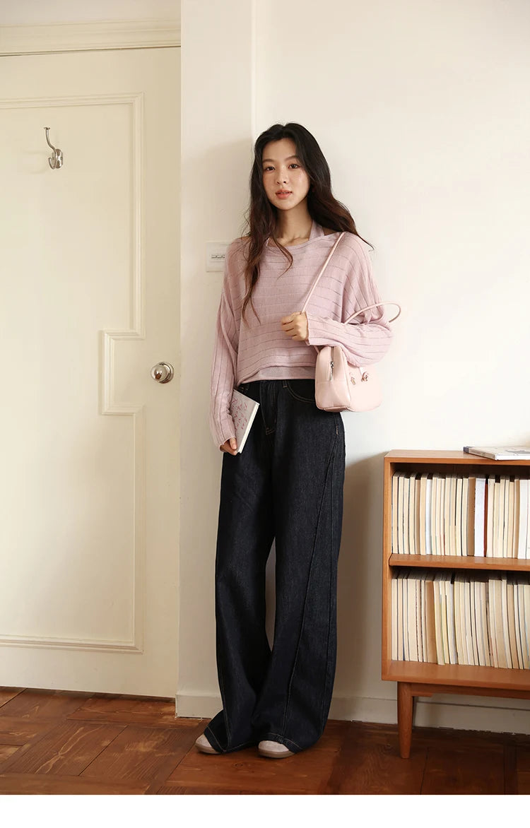 MISHOW Striped Short Hanging Neck Top Two-piece Set 2025 Autumn Wool Blend Knitted Sweater Casual Fashion Top Sets MXE46T1399