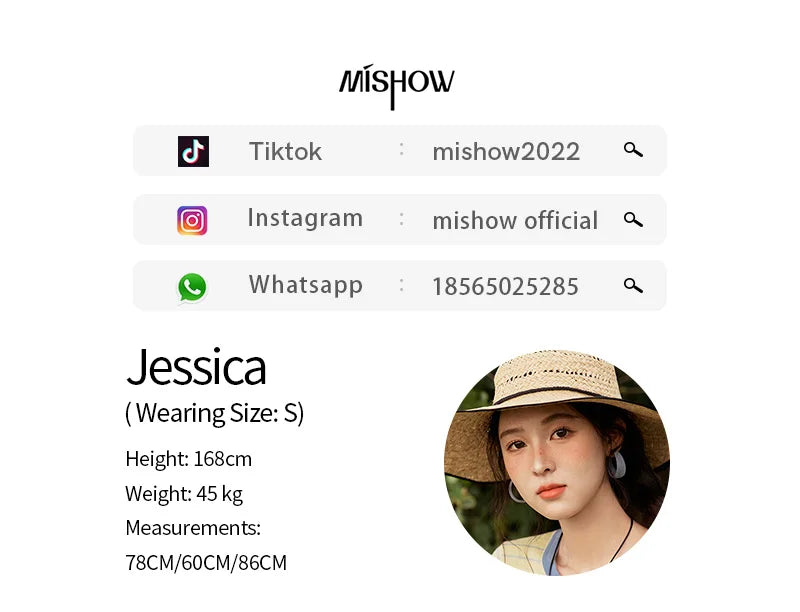 MISHOW Striped Knitted T-shirt for Women Summer 2025 Color Contrasting Round Neck Tees Wool Blended Slim Casual Top MXE35Z1270